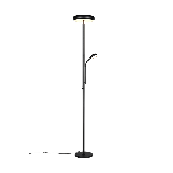 Palermo LED floor lamp matt black with reading light image 1