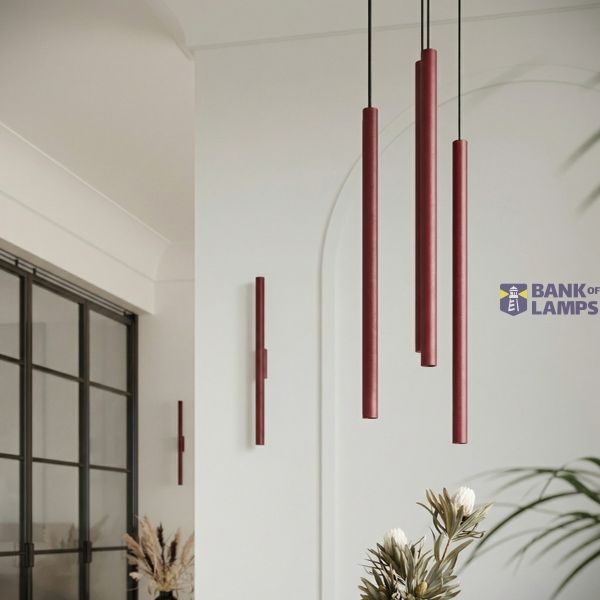 Pendant lamp PASTELO 3P burgundy image 7