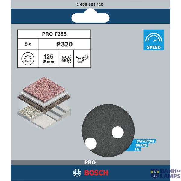 F355 sanding sheet, pack of 5 125 mm, 320 image 2