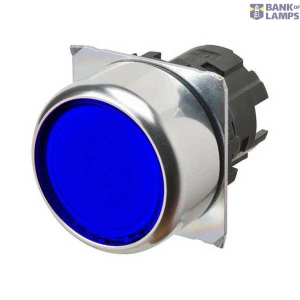 Pushbutton A22NZ Ã˜22, bezel metal, FLAT, Alternate, CAP COLOR Transparent BLUE, LIGHTED A2270353C image 1