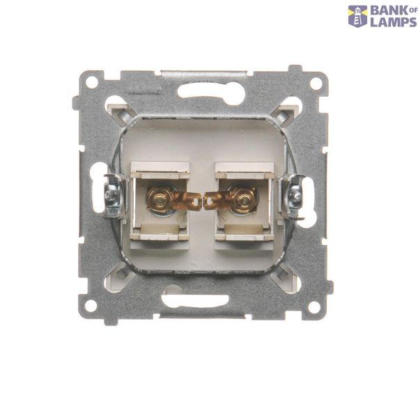 Double intermediate switch with indicator LED light, (module), 10AX, quick connection, Silver matt, metalic image 1