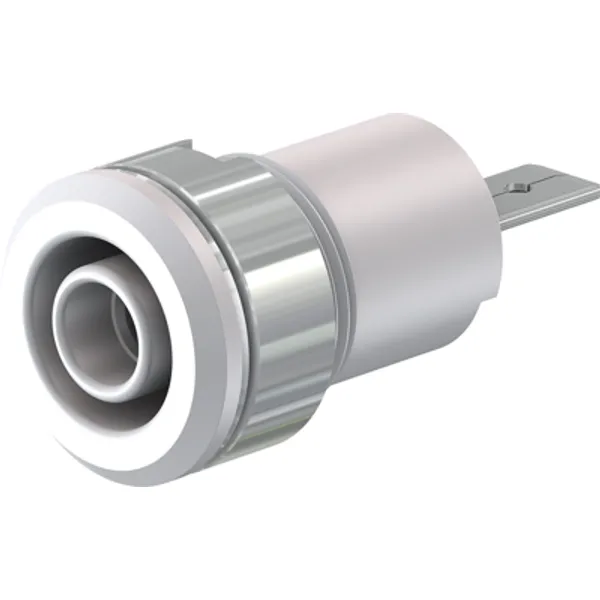 4 mm socket, flat plug connection, mounting Ø 12.2 mm, CAT III, white, 23.3070-29 image 1