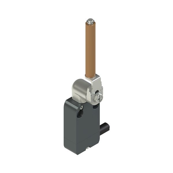 Modular prewired switch with metal revolving lever with porcelain roller image 1