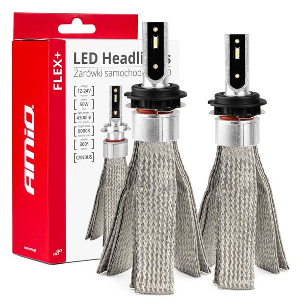 LED Headlights FLEX+ Series H7-1 canbus 6000K 12-24V AMIO-03661 image 1