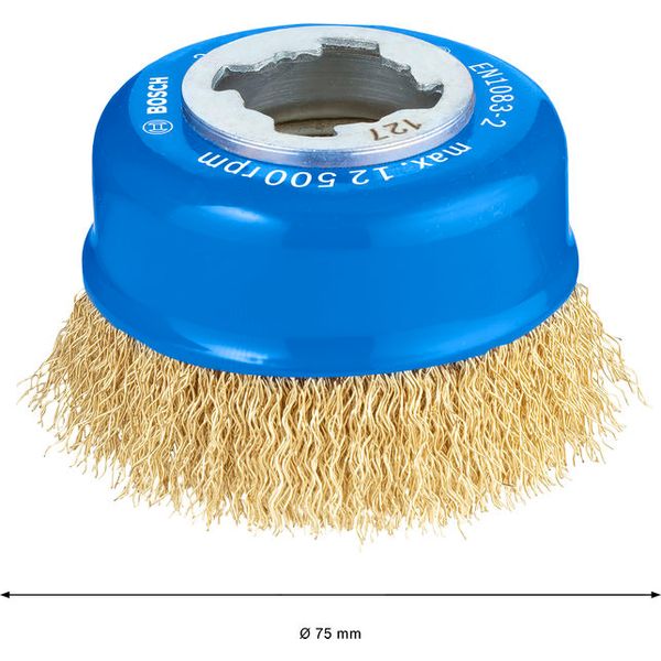 X-LOCK Cup brushes Crimped 75mm Brass coated 0.3mm image 2