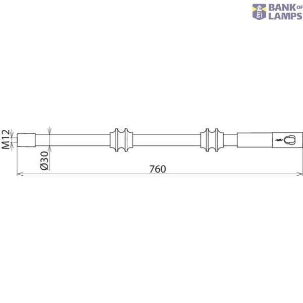 Insulating element f. PHE4 w. plug-in coupling D 30mm L 760mm image 2
