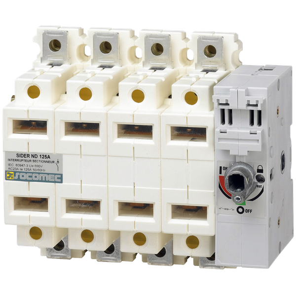 Load break switch with visible contacts  SIDER 4P 125A right side oper image 3