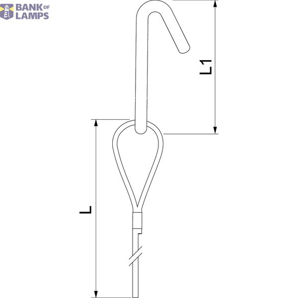 QWT TH 2 1M G Suspension wire with trapezoidal hook 2x1000mm image 2