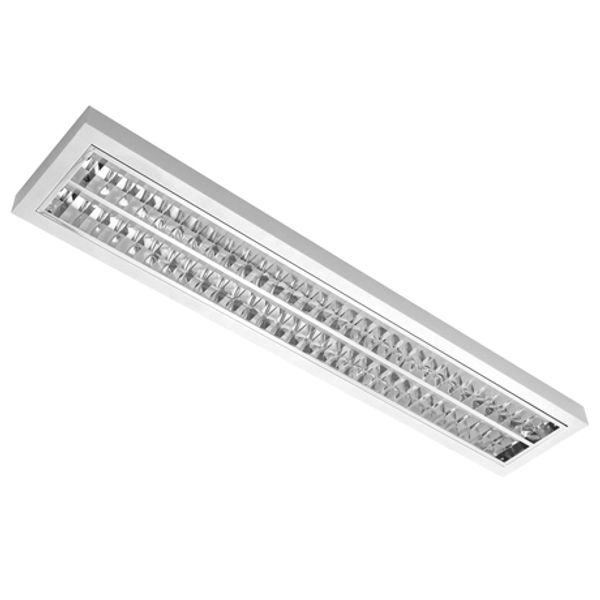 MODUS AREL3000, 2x LED, 1245mm,  bright AL louvre , ceiling/pendant, LED 830, 250mA not dimable, white image 1