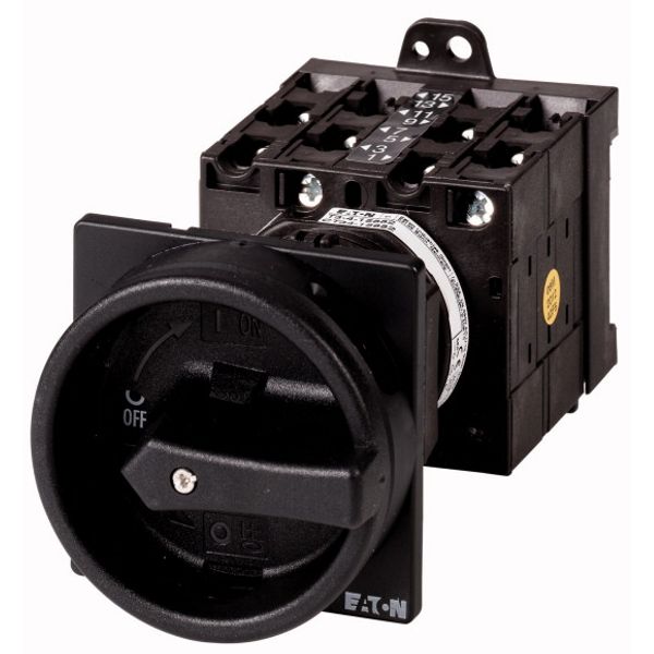 T3-1-8200/V/SVB-SW Main switch, T3, 32 A, rear mounting, 1 contact unit(s), 1 pole, STOP function, With black rotary handle and locking ring, Lockable in the 0 (Off) pos image 1