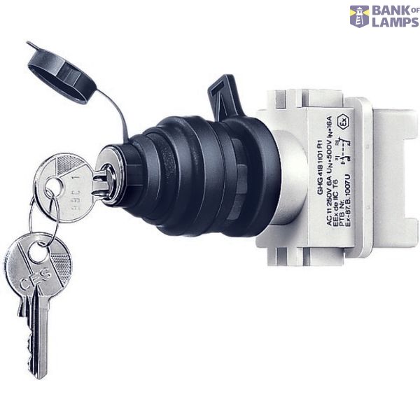 KEY OPERATED PUSHBUTTON, 1 NO + 1 NC image 1