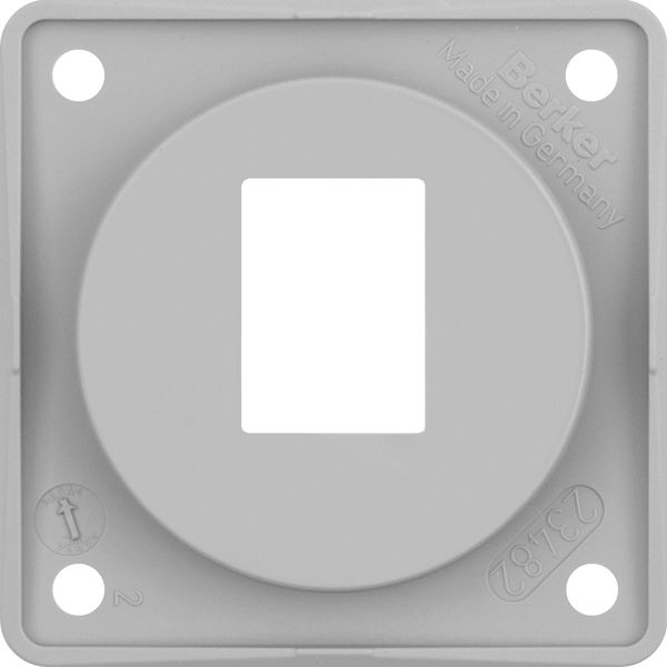 Integro Insert-Supporting Plate for Amp Module Jacks, 1-Gang, Grey Glo image 1