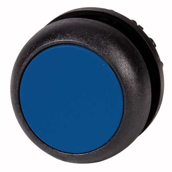 M22S-DL-B Illuminated pushbutton actuator, RMQ-Titan, Flush, momentary, Blue, Blank, Bezel: black image 1