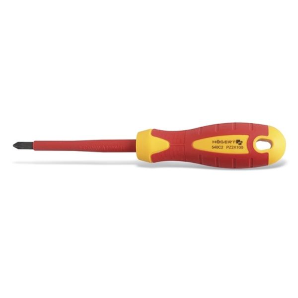 HOEGERT Insulated screwdriver PZ0 60 mm, 1000 V, S2 steel image 1