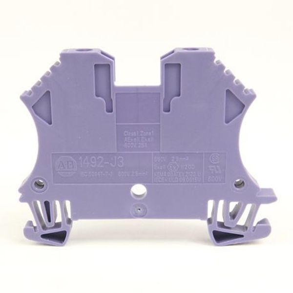 Allen-Bradley, 1492-J IEC Terminal Block, One-Circuit Feed-Through Block, 2.5 mm (# 24 AWG - # 12 AWG), Standard Feedthrough, Brown, image 1