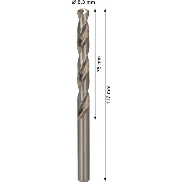 Metal drill bits HSS-G, DIN 338 8,3 x 75 x 117 mm 5 pcs. image 3