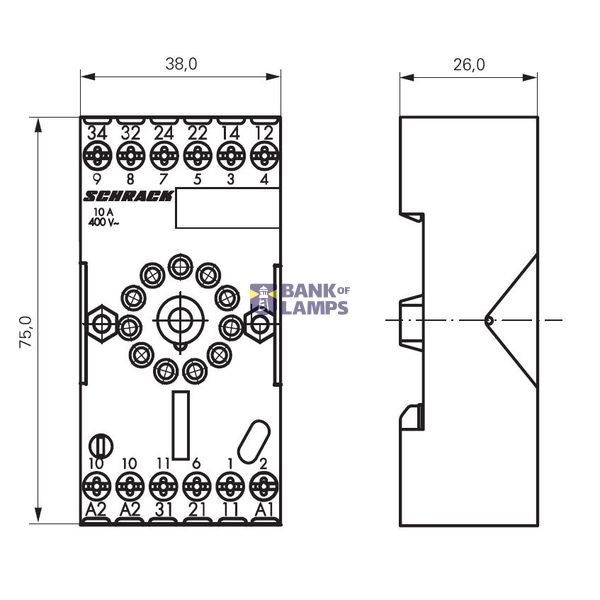 11-pole socket with screw connection for 3-pole MT-relays image 3