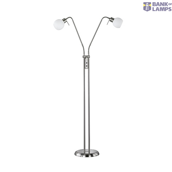 Freddy LED E14 floor lamp 2-pc brushed steel image 1
