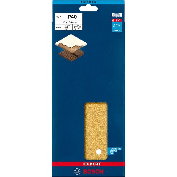 EXPERT C47 Sandpaper with 14 holes for Orbital Sanders 115 x 28 mm, G 4 1-pc image 2