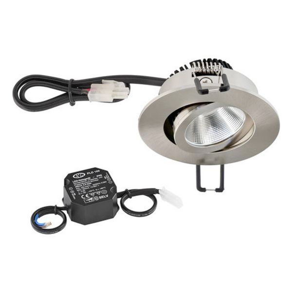 LED ceiling recessed - round - swiveling - EDS optics (STL) IP20 - 220-240V - 8.4W - 3000K - 1010lm - incl. power supply image 1