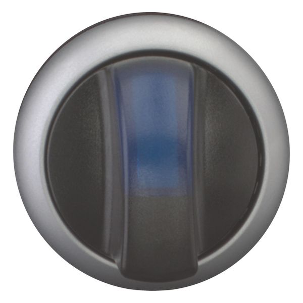 M22-WRLK3-B Illuminated selector switch actuator, RMQ-Titan, With thumb-grip, maintained, 3 positions, Blue, Bezel: titanium image 5