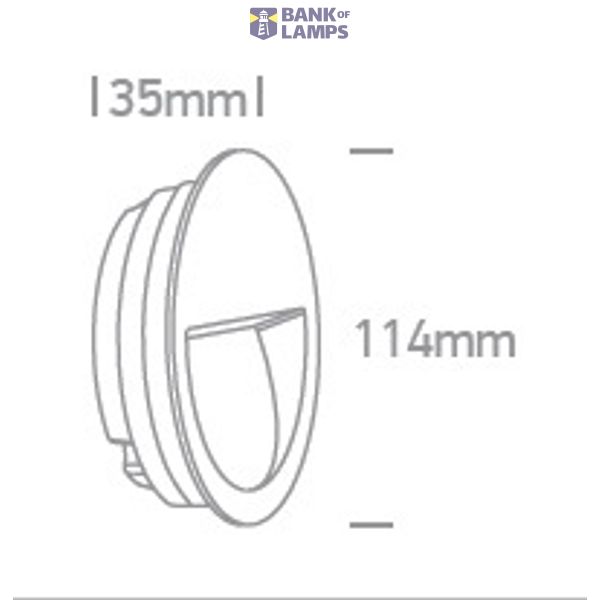 GREY WALL RECESSED 3W WW IP65 DARK LIGHT 100-240V image 2