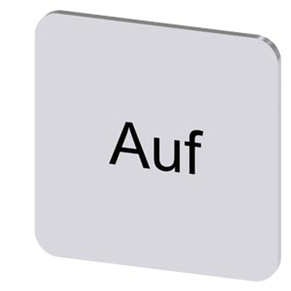 Labeling plate 22x22 mm, silver-colored label, labeling: Auf image 1