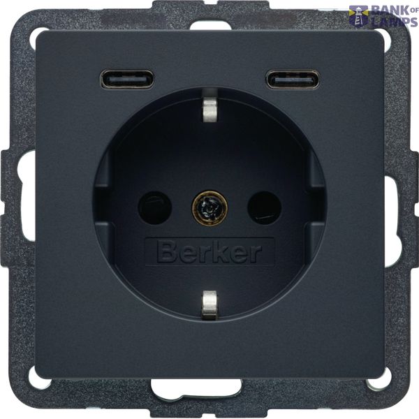 WCD RA, 2 x USB C (PD), berker Q.1/Q.3/Q.7 antraciet soft finish image 1