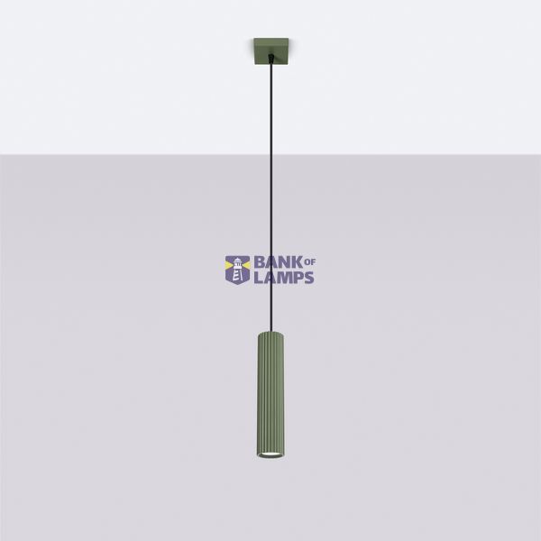 SINGLE HANGING LAMP ABOVE THE ISLAND TABLETOP, KARBON SERIES, OLIVE COLOUR image 3