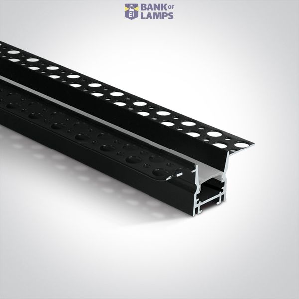 BLACK TRIMLESS PROFILE 2m FOR 12mm STRIPS + PC Opal DIFFUSER DARK LIGHT image 1