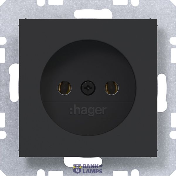 Wall socket without earth connection, A.x/C.x, matte night black image 1