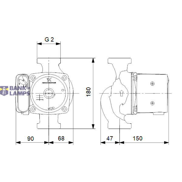 Drinkwater Circulator pump UPS 32-100N 180 1x230V 50Hz 9H image 4