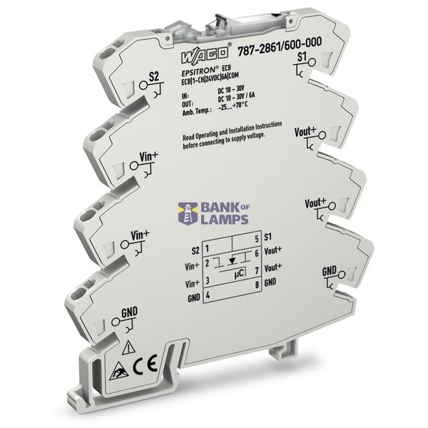Electronic circuit breaker 1-channel 24 VDC input voltage image 2