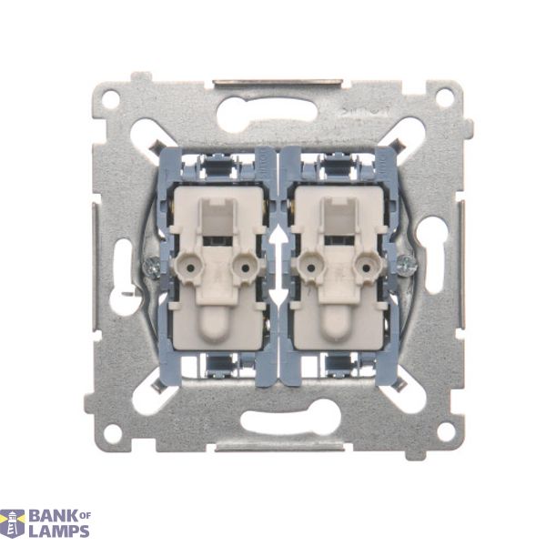 Double two-way switch with indicator light, (Mechanism), 10AX, quick connection, N/A image 1