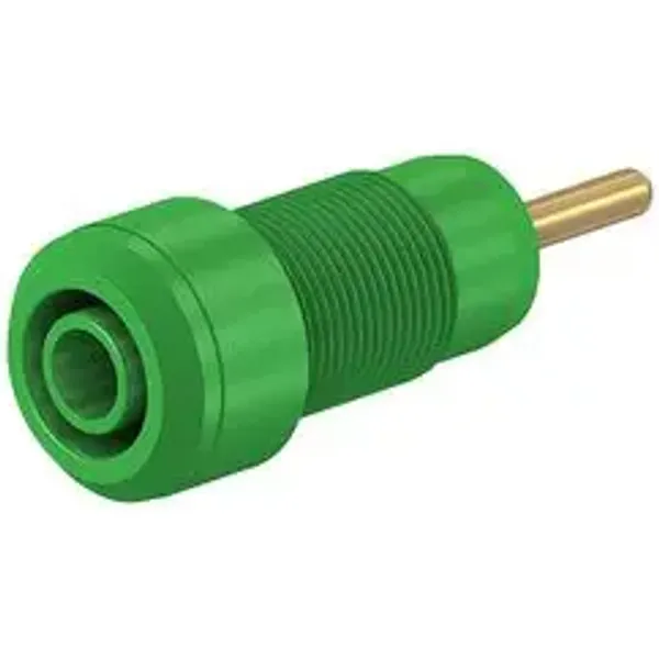 2 mm panel socket, round plug connection, mounting Ø 10.5 mm, green, 65.3304-25 image 1