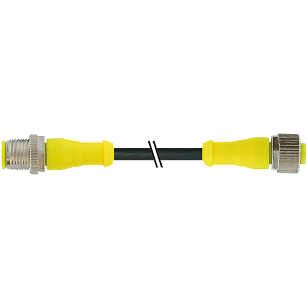 M12 male 0° / M12 female 0° A-cod. AIDA PUR 4x0.34 bk +drag ch. 40m image 1