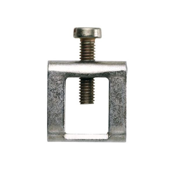 Clamping yoke (bus-bar), Clamping yoke, silver, 10 mm², Width: 8 mm, M 4, Steel image 1