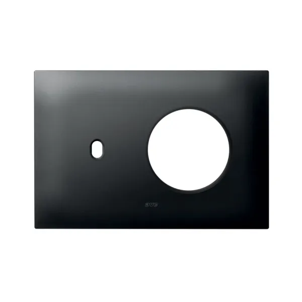 NEW STYLE S44 SMART METAL PLATE, MATT GREY COLOUR - 1 SCHUKO + 1 CONTROL - 4 MOD. image 1