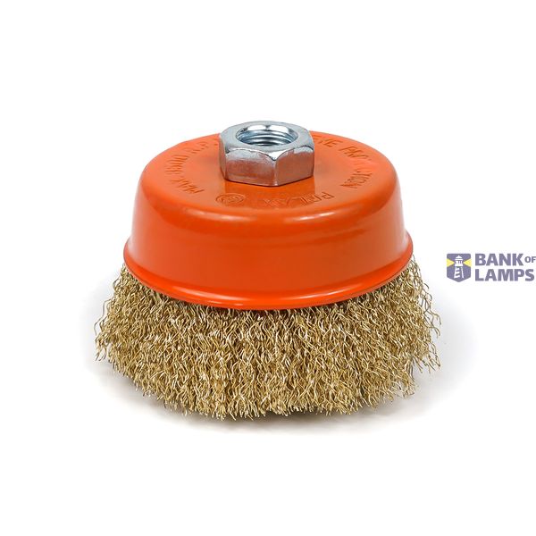Cup brush M14 85mm for angle grinders M14 (crimped wire) image 1