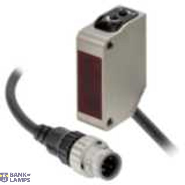 Photoelectric sensor, rectangular housing, stainless steel, oil-resistant, red LED, retro-reflective, 4 m, NPN, Light-ON/Dark-ON, M12 pigtail Smartclick connector, 0.3 m E3ZM0160B image 1