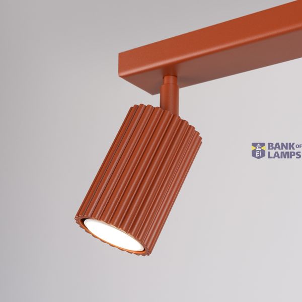 MOVABLE CARBON CEILING STRIP SPOTLIGHTS IN RED FINISH image 4