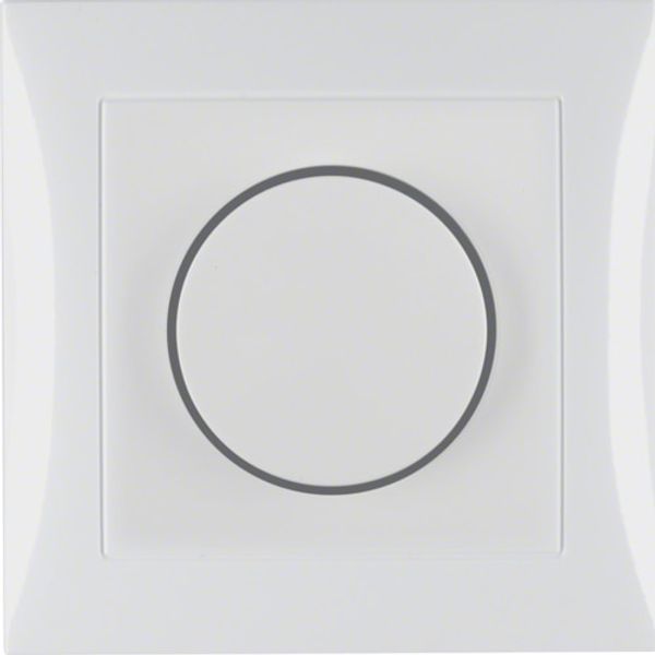 Dimmer, rotary with knob, 230 V ~, 50 Hz, 230 V lamps and halogen lamps 60 to 400 W with rotary on / off, Berker S.1, white, gloss image 1