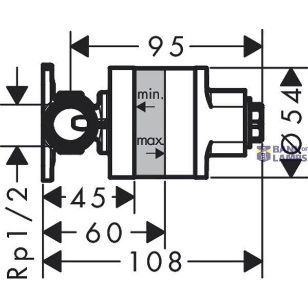 Concealed concealed part for hand shower Bidette with mixed water image 1