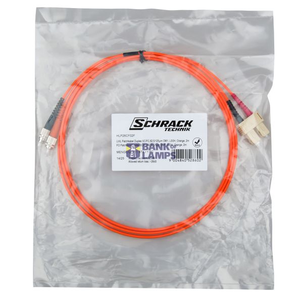 FO Patchcord Duplex SC/FC,62,5/125æm OM1, LS0H, orange, 2m image 4