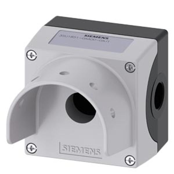 Enclosure for command devices, 22 mm, round, metal, gray, 1 command point image 1