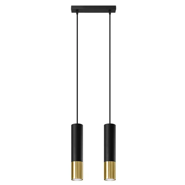 HANGING LAMP LOOPEZ 2 BLACK/GOLD GU10 2X40W IP20 image 1