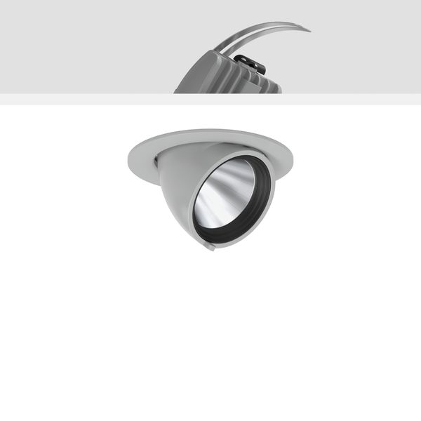 GOLAS mini, 29 W, 3800 lm, 940, silver, on/off Recessed projectors, D  image 2