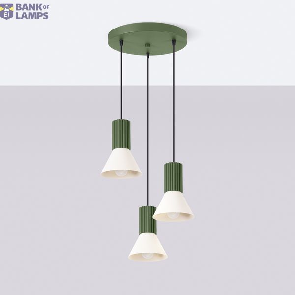 Pendant lamp ESTRIA 3P beige/olive green image 12