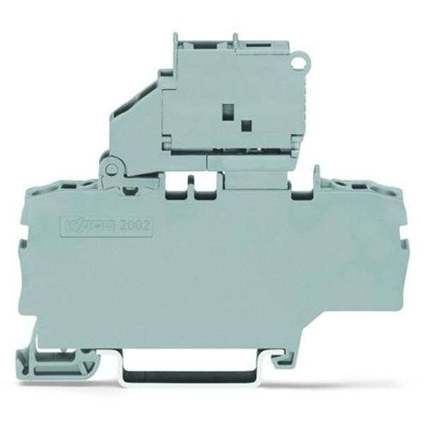 2002-1911/1000-542 2-conductor fuse terminal block; with pivoting fuse holder; with additional jumper position image 1