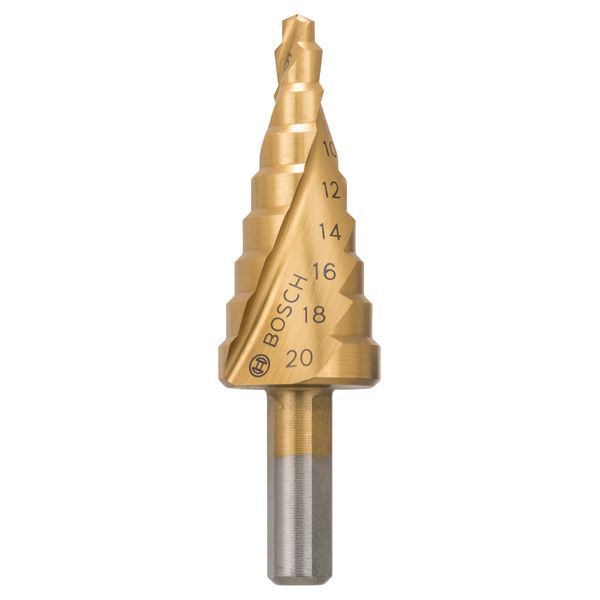 Step drill bit HSS-TiN 4 - 20 mm, 8,0 mm, 70,5 mm 1 pcs. image 1